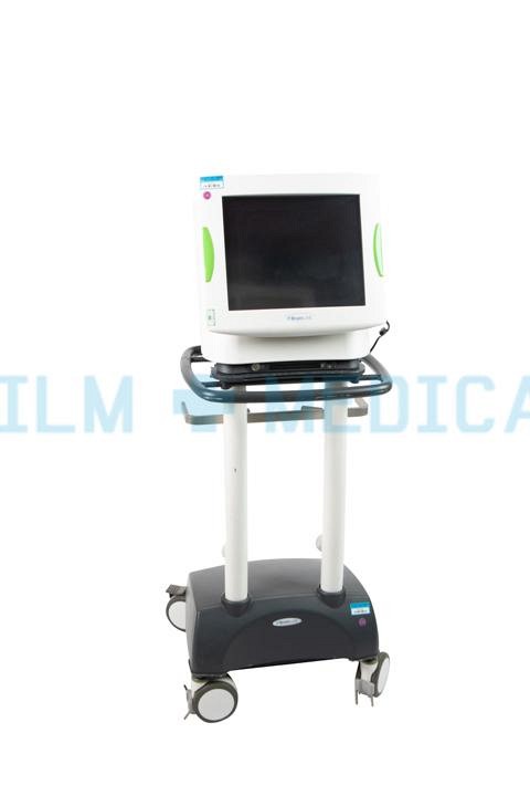 A Monitor on Stand With Brain Scan Images 